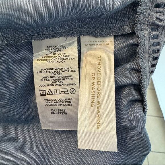 NWT Ann Taylor Chambray Dress Squared Halter neck Tied Waisted, Size 2 - Picture 9 of 9